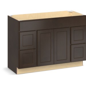 RELIABILT Parkstone II Vanity Base, Espresso Stained, 48" W, 2 Doors 4 Drawers, Fully Assembled - 641179 | Lowe's Pro Supply